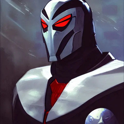 Image similar to greg manchess portrait painting of armored moon knight mixed with ultraman and nightwing as overwatch character, medium shot, asymmetrical, profile picture, organic painting, sunny day, matte painting, bold shapes, hard edges, street art, trending on artstation, by huang guangjian and gil elvgren and sachin teng