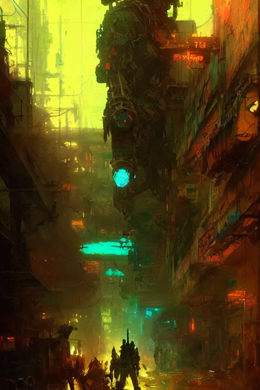 Image similar to the last human after the apocalypse, neon colours, depressing, extreme detail, portrait dnd, painting by gaston bussiere, craig mullins, greg rutkowski, yoji shinkawa