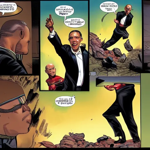 Prompt: obama as professor x, comic book art