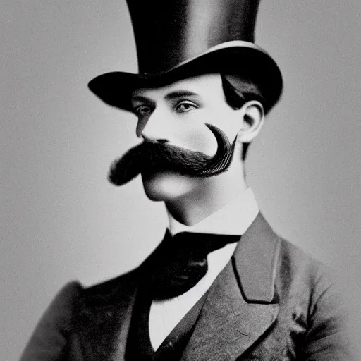 Prompt: A photograph portrait of Jerma in the mid-late 1800s with a top hat and mustache with mutton chops, taken in the mid-late 1800s, taken on a Field View Camera, realistic, hyperrealistic, very realistic, highly detailed, very detailed, extremely detailed, detailed, digital art, trending on artstation