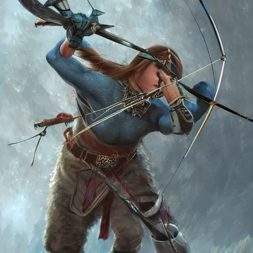 Image similar to mechanical archer, 8 k, highly detailed, realistic, professional art, tolkien style elf, artstation, digital painting, ultra detailed,