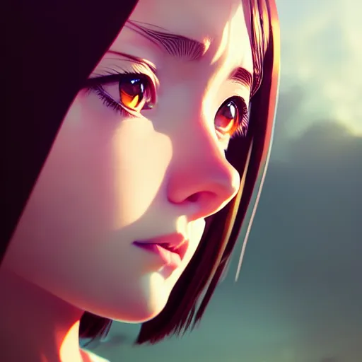 Image similar to girl by ilya kuvshinov, rtx reflections, octane render 1 2 8 k, extreme high intricate details by wlop, digital anime art by ross tran, wide shot, close up shot, composition by sana takeda, dramatic lighting by greg rutkowski