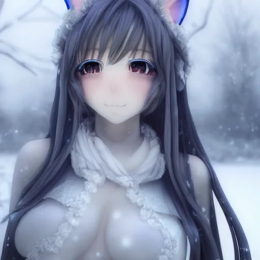 nymph render of a beautiful 3d anime body, wearing, Stable Diffusion