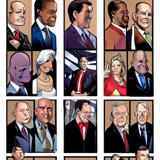 Prompt: US president portrait in the style of Mark Waid