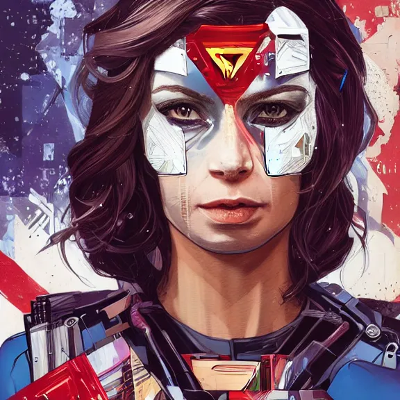 Image similar to portrait of a female android, by MARVEL comics and Sandra Chevrier, 8k