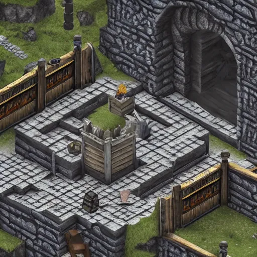 Image similar to skyrim re - imagined as an isometric top down game