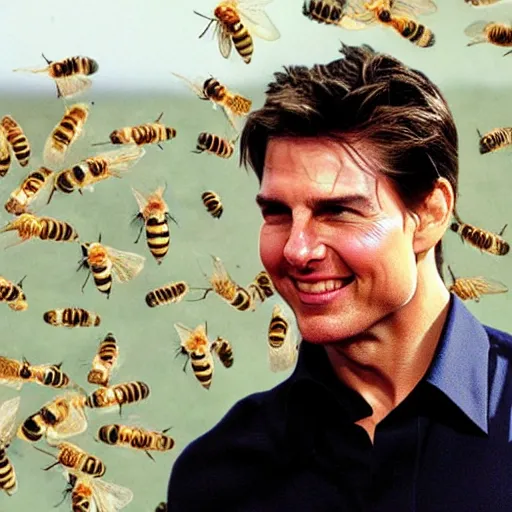 Image similar to Tom Cruise eating honeybees