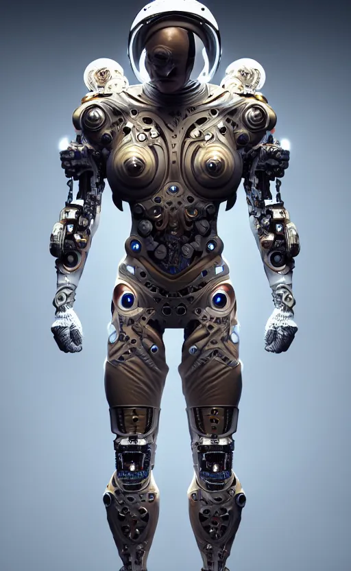 Prompt: ornate sexy muscular cyborg in full body skin space suit, helmet, concept art, joshua rife, photoshoot, intricate, highlydetailed, space background, artstation 4 k raytracing, shadows, highlights, illumination