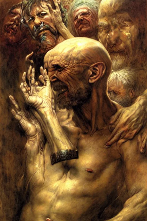 Prompt: a portrait of diogenes by wayne barlowe, by gustav moreau, by goward, by gaston bussiere, by roberto ferri, by santiago caruso, by luis ricardo falero, by austin osman spare, ( ( ( ( occult art ) ) ) ) saturno butto