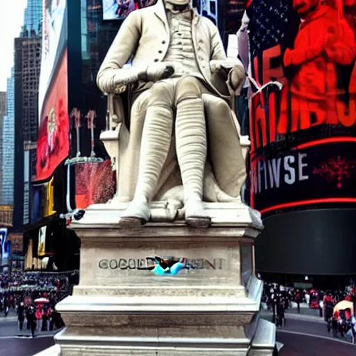 Image similar to photo of george washington lost in times square