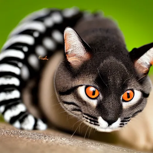 Image similar to a caterpillar - cat - hybrid, animal photography