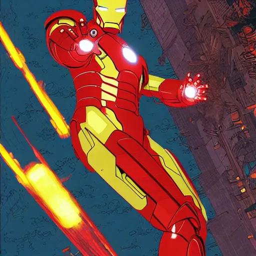 Prompt: Iron man by Feng Zhu and Loish and Laurie Greasley, Victo Ngai, Andreas Rocha, John Harris