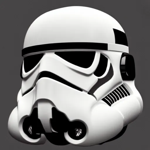 Image similar to a a new stormtrooper helmet. 3 d render.