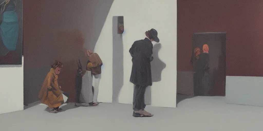 Image similar to an art gallery with pictures in the style of tim eitel