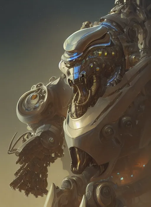 Image similar to anthropomorphic mecha - orc protoengineer biohacker, intricate, elegant, highly detailed animal monster, digital painting, artstation, concept art, smooth, sharp focus, illustration, art by artgerm and greg rutkowski and alphonse mucha, 8 k