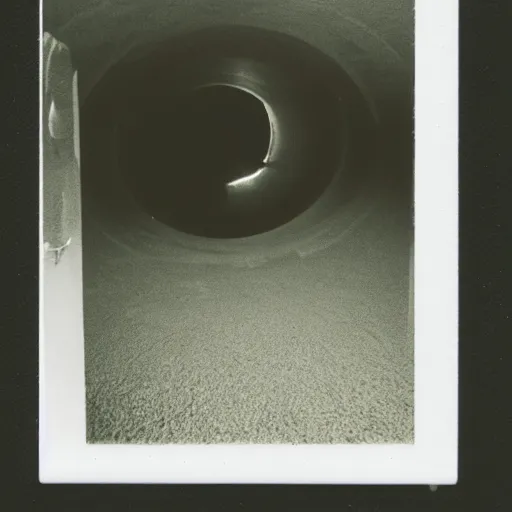 Prompt: inside of black hole, polaroid