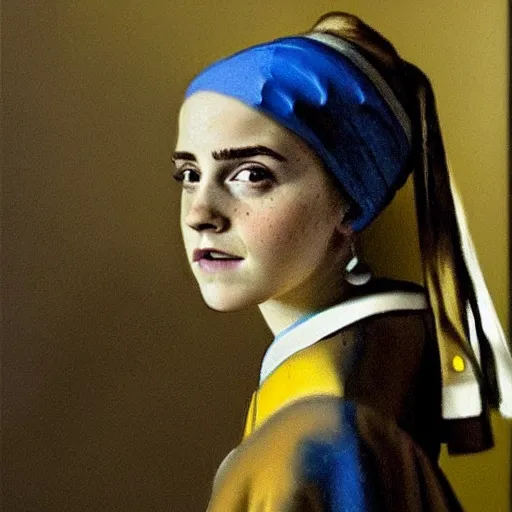 Prompt: emma watson, Johannes Vermeer‎ style