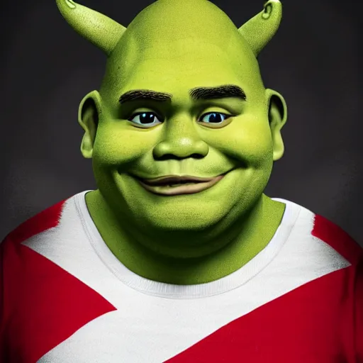 Image similar to justin trudeau cosplaying as a offensive shrek caricature, 7 2 0 p, realistic, controversial photo