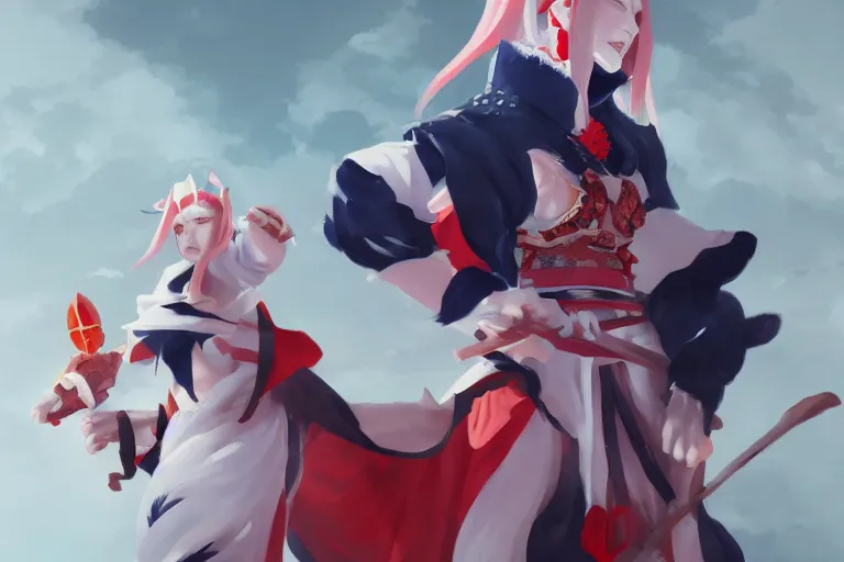 Image similar to Ibaraki-dōji of Onmyoji detailed art, artstation, by WLOP, by BuChuo Liu