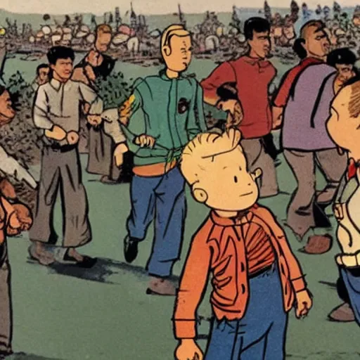 Image similar to tintin in bangladesh, strampunk style