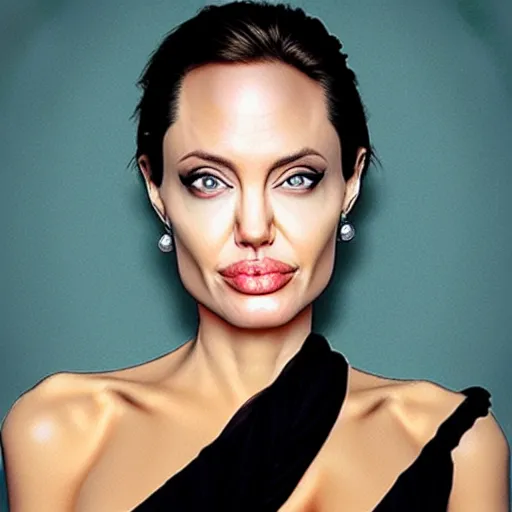 Image similar to angelina jolie face on an ( orange )