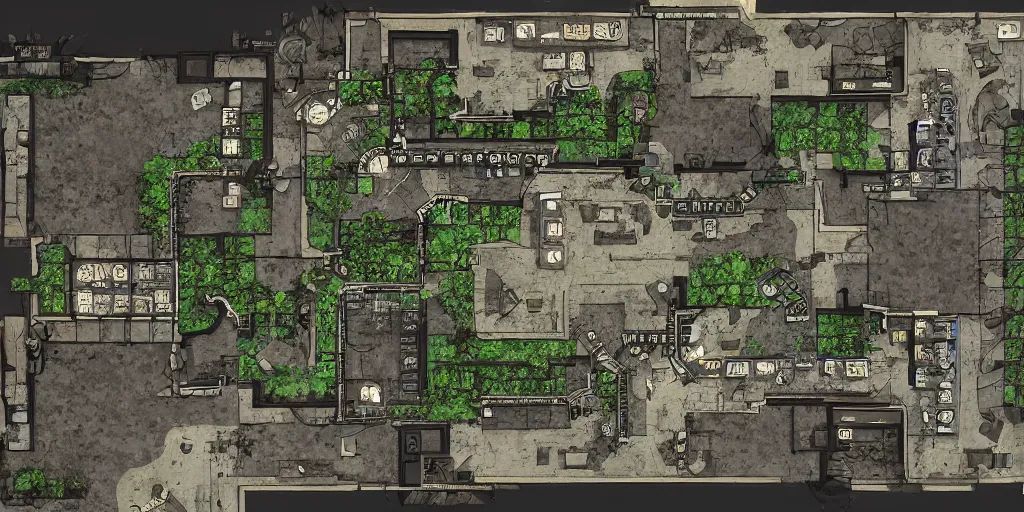 Image similar to architectural floor plan gears of war map hybrid halo minimap, symmetrical outpost, award winning design