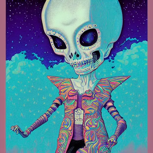 Image similar to original jean giraud digital art painting pastel goth aesthetic, creepy kawaii, highly detailed, highly intricate, tom whalen