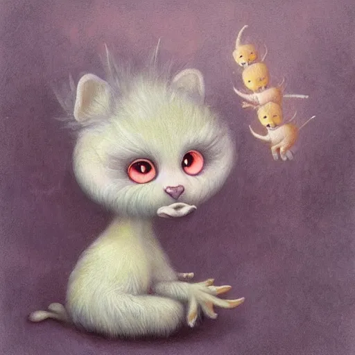 Prompt: a weird surreal and whimsical furry creature, fantasy concept art by nicoletta ceccoli, mark ryden, lostfish, max fleischer