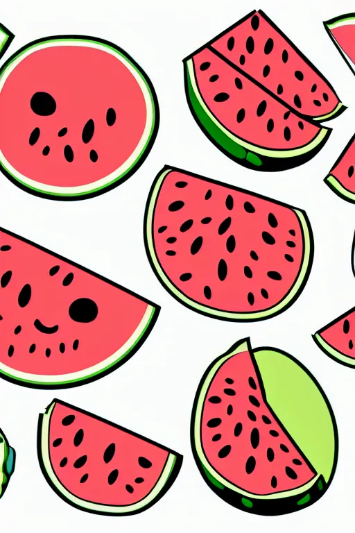 Image similar to Bear eating a watermelon, sticker, colorful, illustration, highly detailed, simple, smooth and clean vector curves, no jagged lines, vector art, smooth