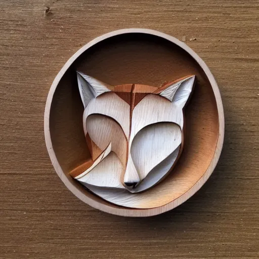 Image similar to little fox wood carving