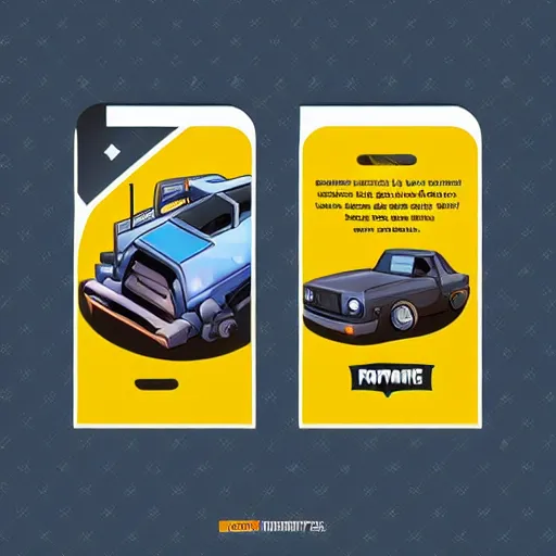 Image similar to car engine, car parts concept, card, comic page, realistic fortnite, ui card