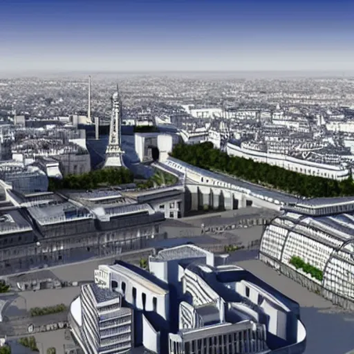 Prompt: une place de paris en 2 0 2 0