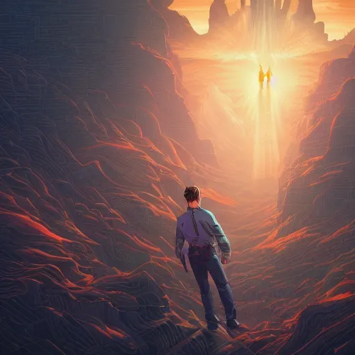 Image similar to the second coming of nathan fillion, by dan mumford, yusuke murata, makoto shinkai, ross tran, cosmic, heavenly, god rays, intricate detail, cinematic, 8 k, cel shaded, unreal engine, featured on artstation, pixiv