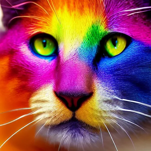 Prompt: rainbow cat