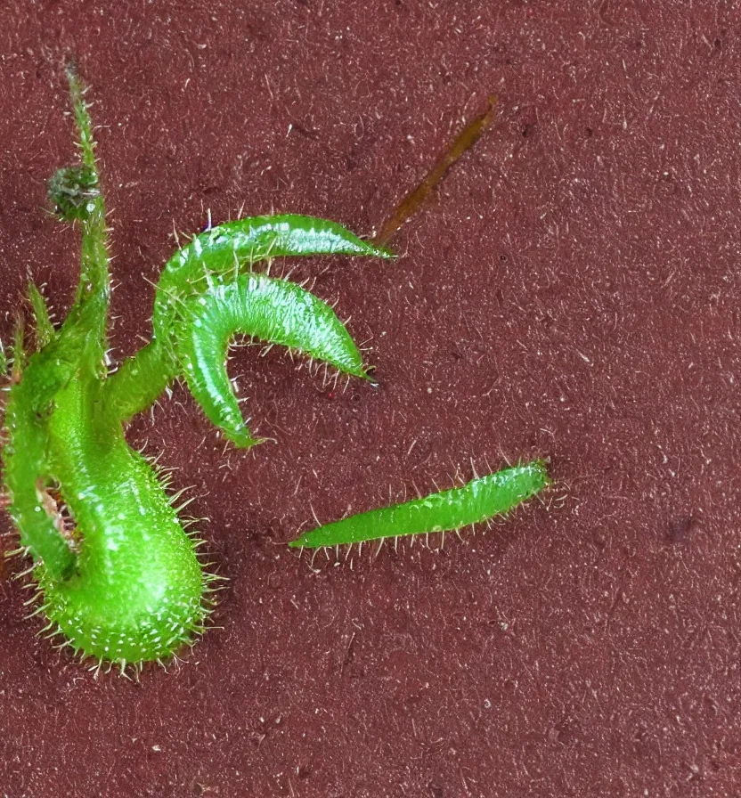 Prompt: a venus flytrap with iron sharp spikes