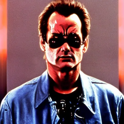 Image similar to bill murray plays the terminator in terminator 2, movie still, promotional shot