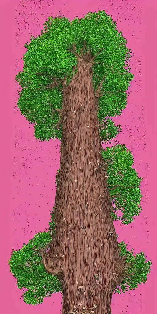 Prompt: a tree that grows slices of cake, digital art, illustration, high detail