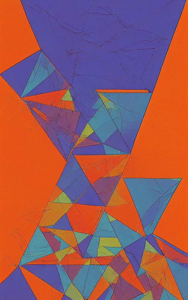 Prompt: triangles. retro art by jean giraud. helium