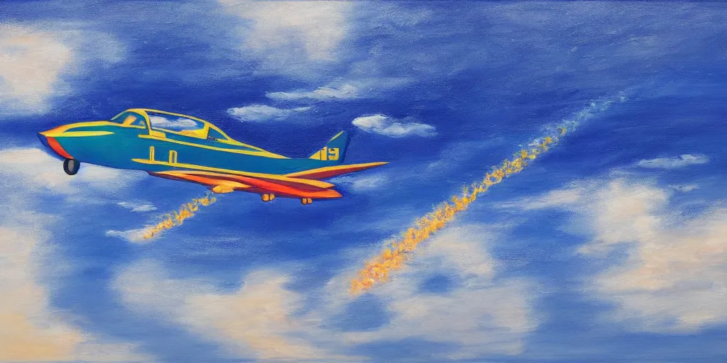 Prompt: a jet painting Happy Birthday in the sky