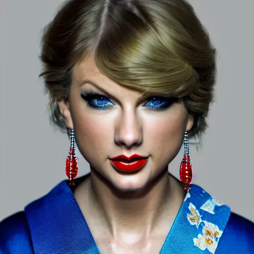 Prompt: hyper detailed, ultra sharp focus photo of taylor swift as a geisha, unreal engine, studio lighting, 8 k, dslr, 8 5 mm f / 1. 8 by sam shaw