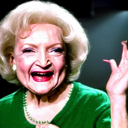 Image similar to betty white as the hulk