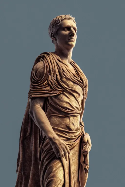 Prompt: a photo of julius caesar wearing a toga, ancient roman setting, dynamic pose, close - up, intricate details, intricately detailed clothing, intricate textures, warm lighting, vivid colors, smoke and mist, realistic octane render, hyper realistic render, volumetric shading, depth of field, raytracing, 8 k,