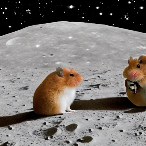 Image similar to hamsters on the moon