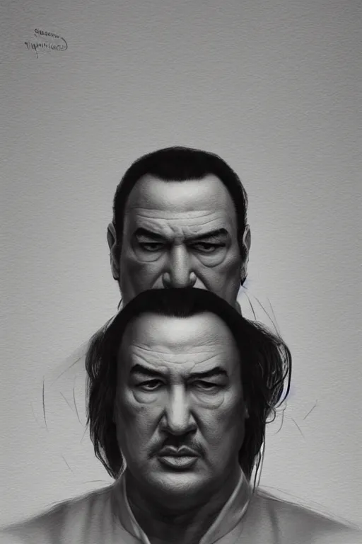 Image similar to sad steven seagal mug shot for treason, intricate, elegant, highly detailed, digital painting, artstation, concept art, smooth, sharp focus, illustration, art by greg rutkowski, masterpiece, perfect composition, award - winning photography, cgsociety, patriotic