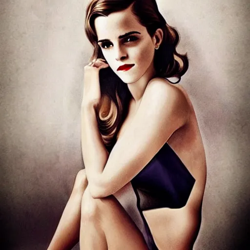 Image similar to Emma Watson, pin-up