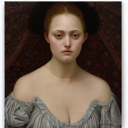 Image similar to portrait of a young girl, plus size, painting by dino valls