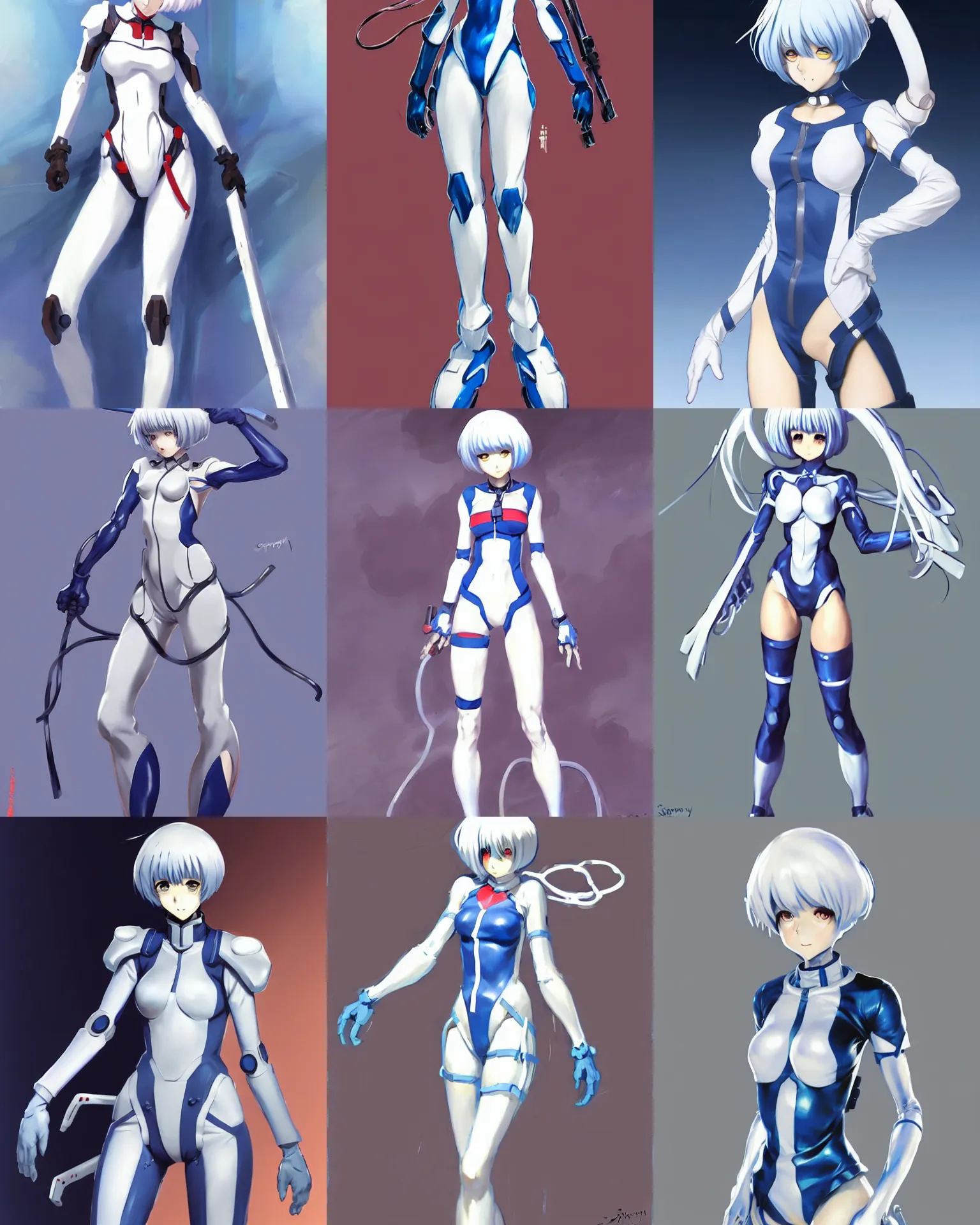 Prompt: greg manchess anime character concept art of rei ayanami in a plugsuit | | anime anime anime, cute - fine - face, pretty face, realistic shaded perfect face, fine details by stanley artgerm lau, wlop, rossdraws, james jean, andrei riabovitchev, marc simonetti, and sakimichan, trending on artstation