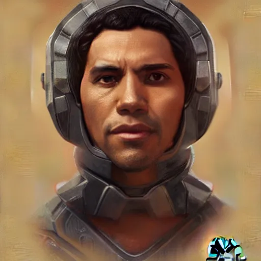 Prompt: portrait of Steven Michael Quezada as a Star Wars character, accurate, intricate, headshot, highly detailed, digital painting, artstation, concept art, sharp focus, illustration, art by artgerm and greg rutkowski and alphonse mucha