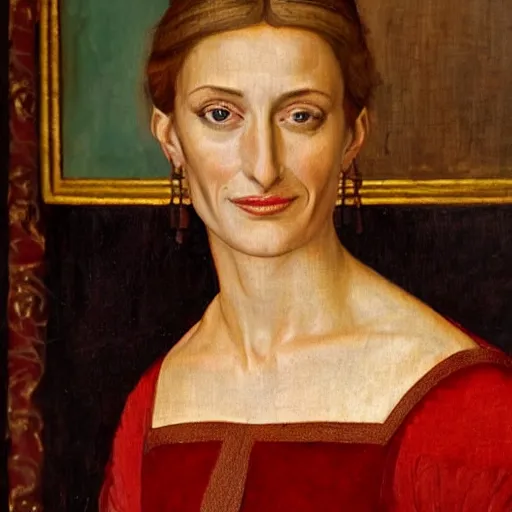 Image similar to a renaissance style portrait painting of Natascha McElhone