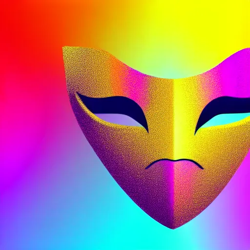 Image similar to party mask, silky texture, gradient, vector illustration, logo, aesthetic, 4 k, hd